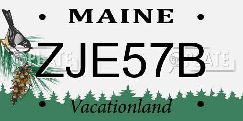 ZJE57B Maine License Plate