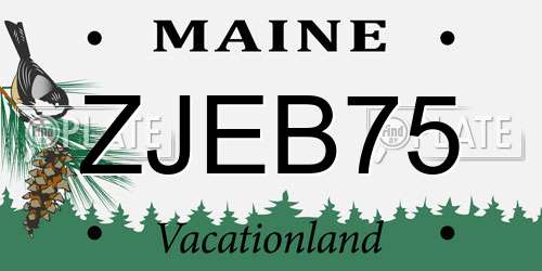 ZJEB75 Maine License Plate