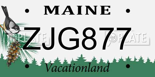ZJG877 Maine License Plate