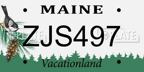 ZJS497 Maine License Plate