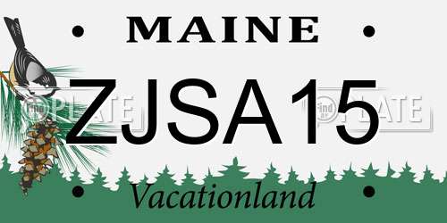 ZJSA15 Maine License Plate