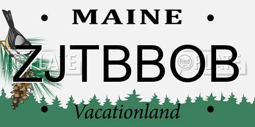 ZJTBBOB Maine License Plate