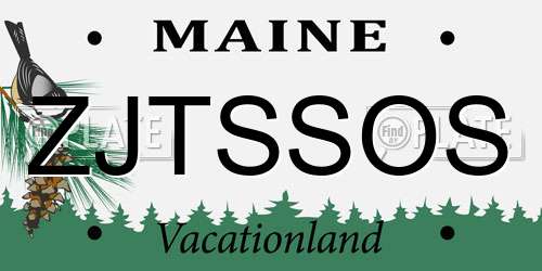ZJTSSOS Maine License Plate