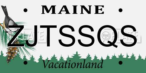 ZJTSSQS Maine License Plate