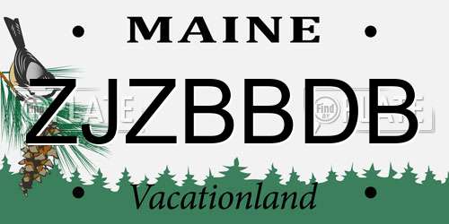 ZJZBBDB Maine License Plate