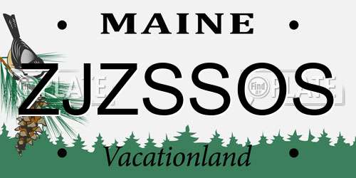 ZJZSSOS Maine License Plate