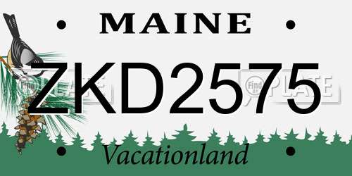 ZKD2575 Maine License Plate