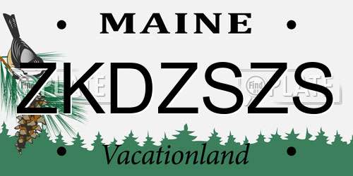 ZKDZSZS Maine License Plate