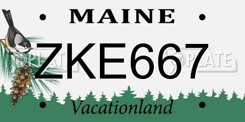 ZKE667 Maine License Plate