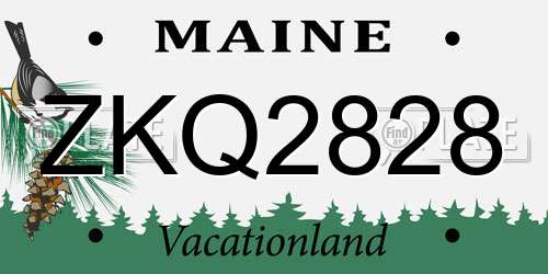 ZKQ2828 Maine License Plate