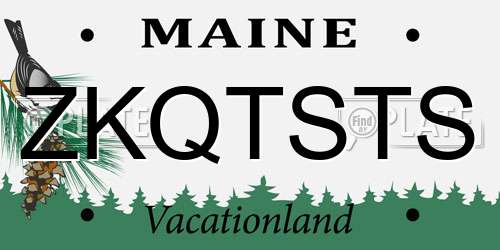 ZKQTSTS Maine License Plate