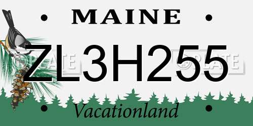 ZL3H255 Maine License Plate