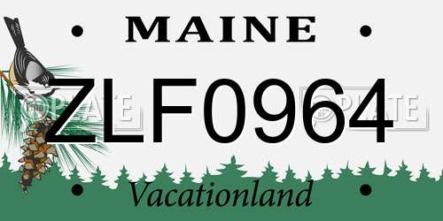 ZLF0964 Maine License Plate