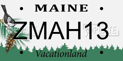 ZMAH13 Maine License Plate
