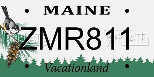 ZMR811 Maine License Plate