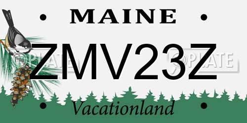 ZMV23Z Maine License Plate