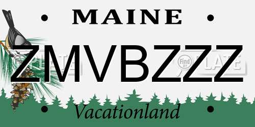 ZMVBZZZ Maine License Plate