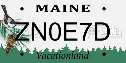 ZN0E7D Maine License Plate