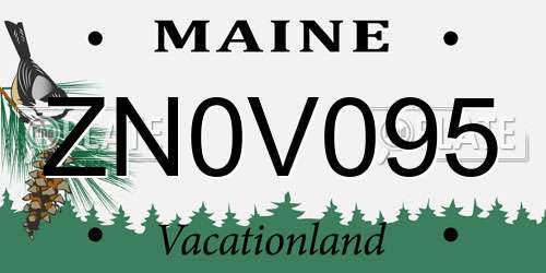 ZN0V095 Maine License Plate