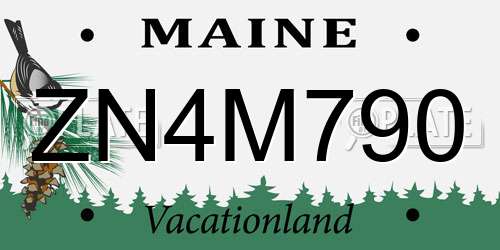 ZN4M790 Maine License Plate