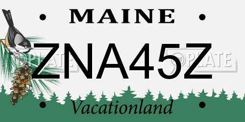 ZNA45Z Maine License Plate