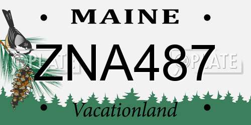ZNA487 Maine License Plate