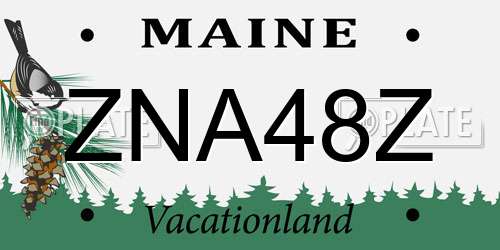 ZNA48Z Maine License Plate