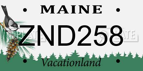 ZND258 Maine License Plate