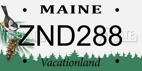 ZND288 Maine License Plate