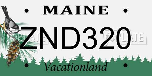 ZND320 Maine License Plate