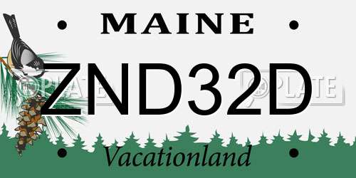 ZND32D Maine License Plate