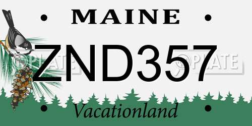 ZND357 Maine License Plate