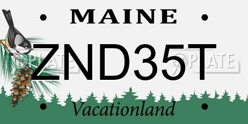 ZND35T Maine License Plate