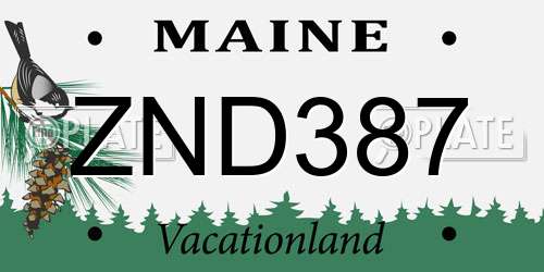 ZND387 Maine License Plate