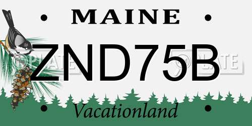 ZND75B Maine License Plate