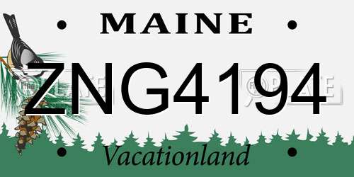 ZNG4194 Maine License Plate