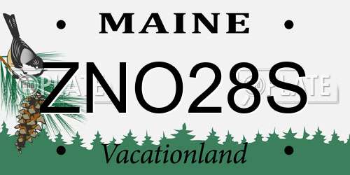 ZNO28S Maine License Plate