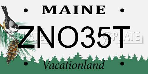 ZNO35T Maine License Plate