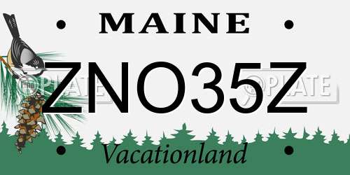 ZNO35Z Maine License Plate