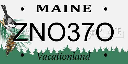 ZNO37O Maine License Plate
