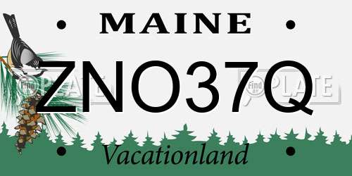 ZNO37Q Maine License Plate