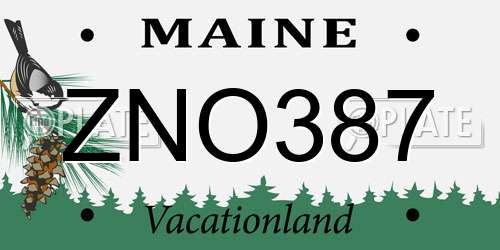 ZNO387 Maine License Plate