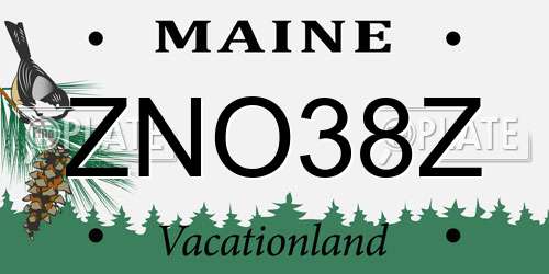 ZNO38Z Maine License Plate