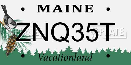 ZNQ35T Maine License Plate