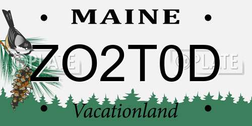 ZO2T0D Maine License Plate