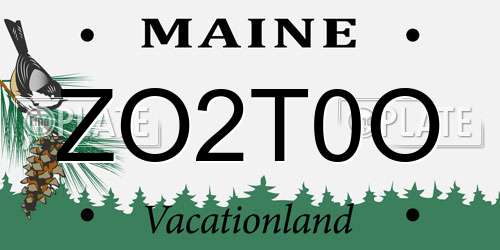 ZO2T0O Maine License Plate
