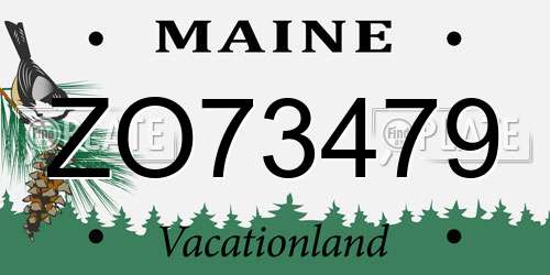 ZO73479 Maine License Plate