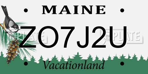 ZO7J2U Maine License Plate