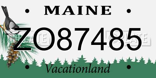 ZO87485 Maine License Plate
