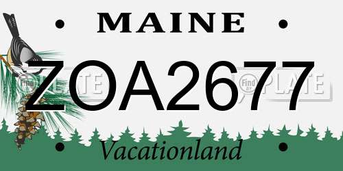 ZOA2677 Maine License Plate